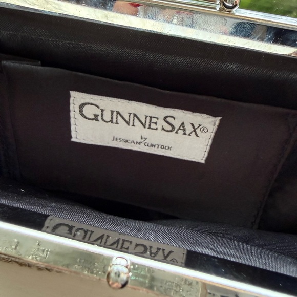 Vintage Gunne Sax Jessica McClintock Black Clutch with Silver Hardware 10”X 4” - Picture 12 of 12